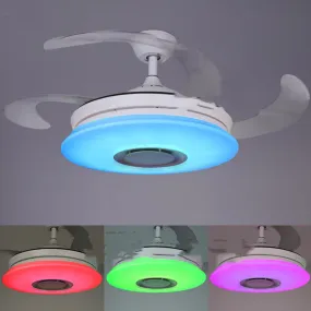 Bluetooth Invisible Ceiling Fan with Light with Remote