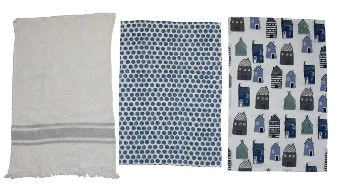 Blue/White Tea Towels (Set of 3)