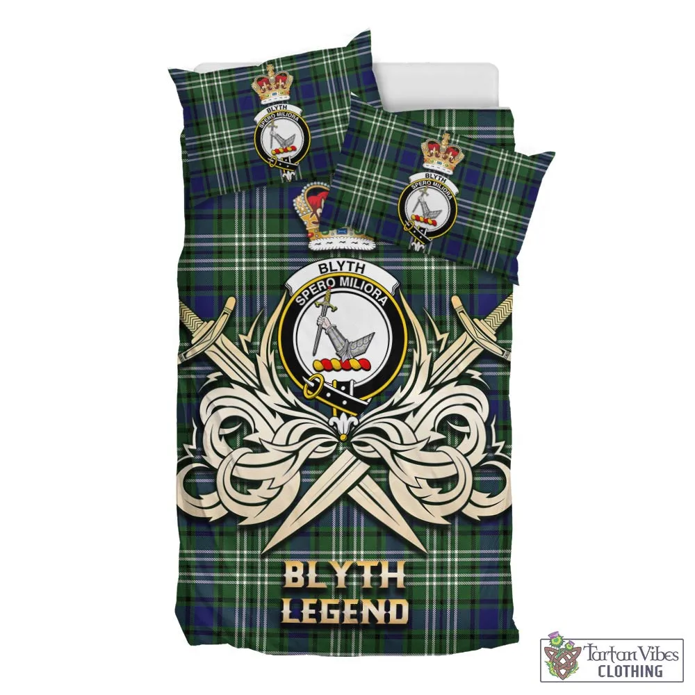 Blyth Tartan Bedding Set with Clan Crest and the Golden Sword of Courageous Legacy