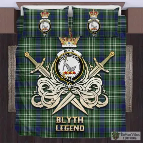 Blyth Tartan Bedding Set with Clan Crest and the Golden Sword of Courageous Legacy