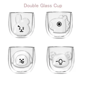 BTS BT21 Double Glass Tea Cup