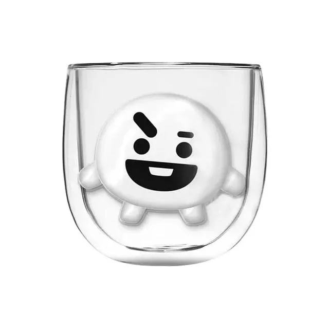 BTS BT21 Double Glass Tea Cup