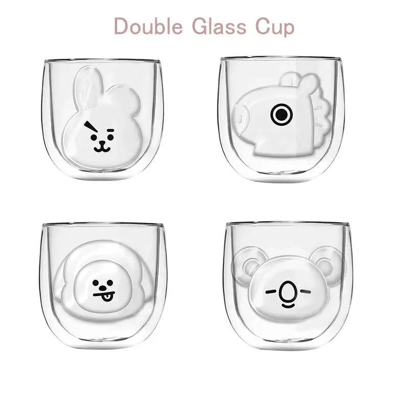 BTS BT21 Double Glass Tea Cup