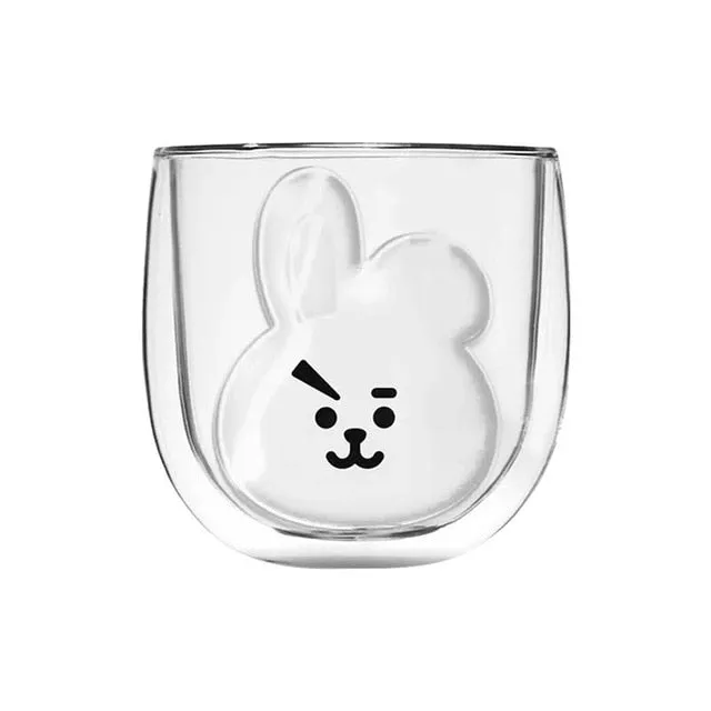 BTS BT21 Double Glass Tea Cup