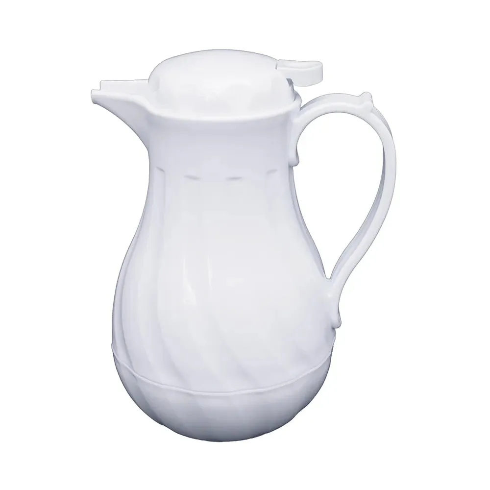 CAC China BVSR-42W Beverage Server Swirl Insulated White 42oz Case of 12 Pcs