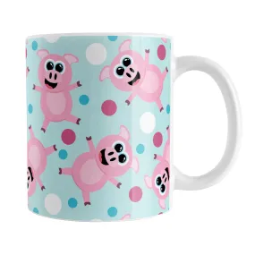 Cartoon Pink and Blue Pattern - Cute Pig Mug