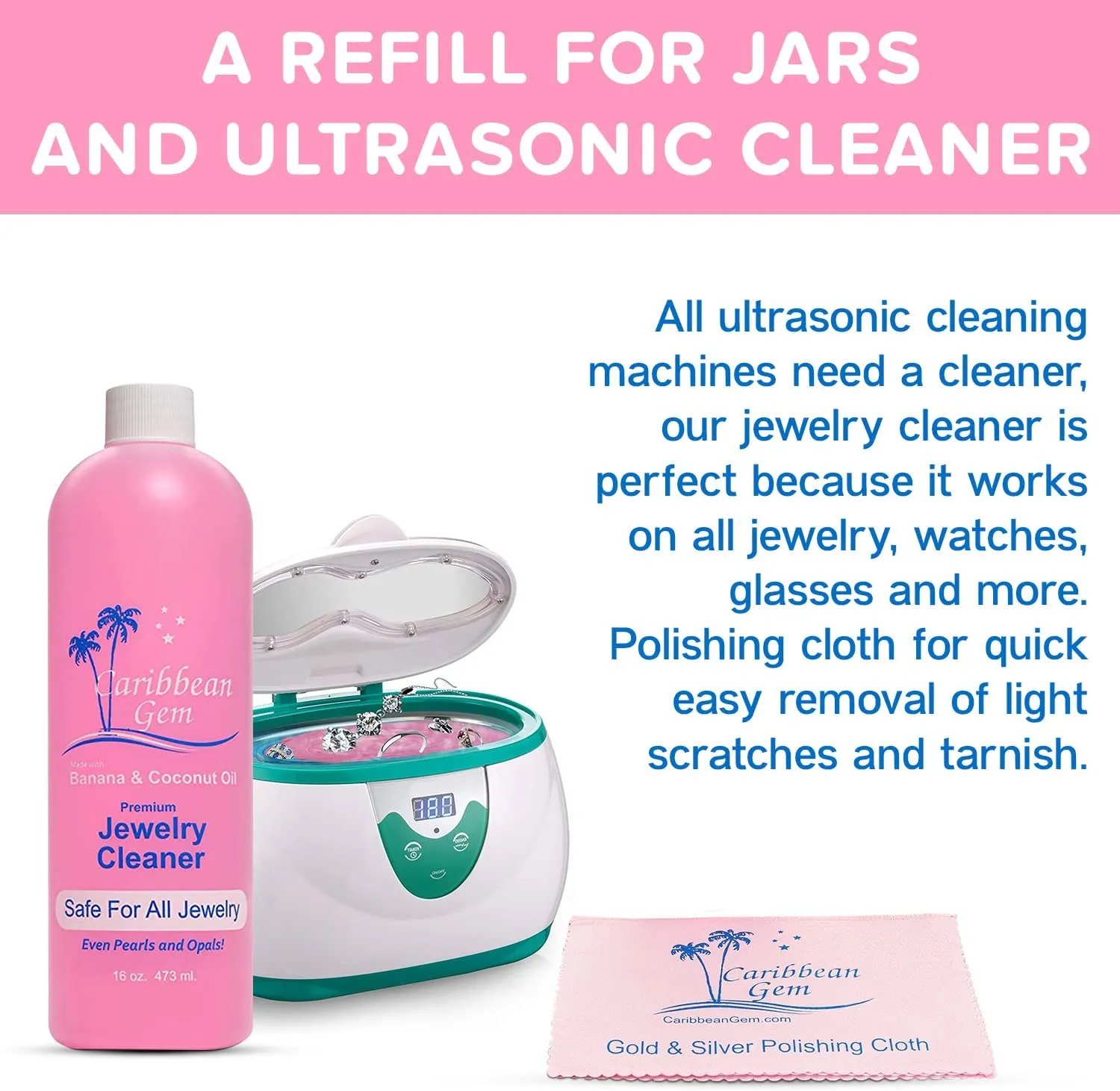 CG Jewelry Cleaner - 16oz Refill - Now with (Free USA Shipping)