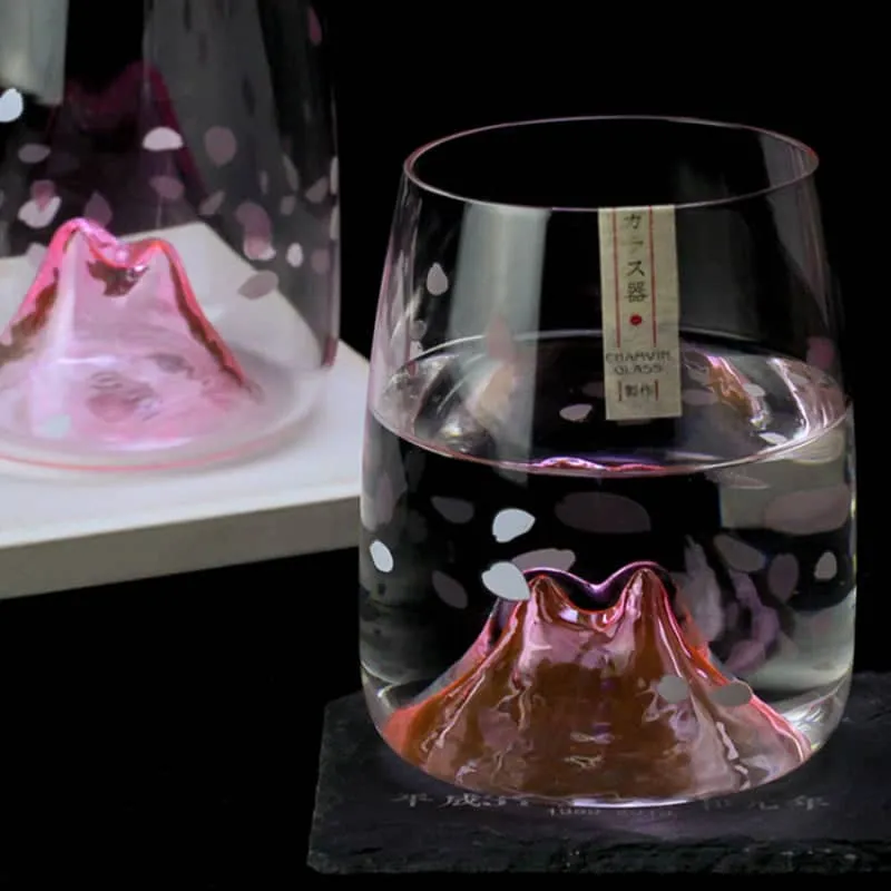 Cherry Blossoms Glass Cup Japanese Crystal Glass