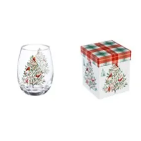 Christmas Heritage Stemless Glass