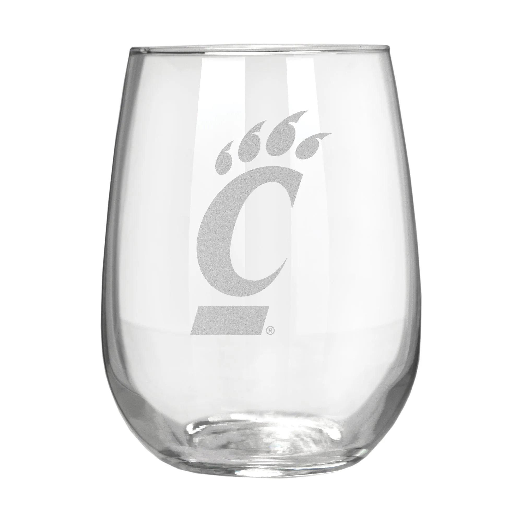 Cincinnati Bearcats 17 oz. Stemless Wine Glass