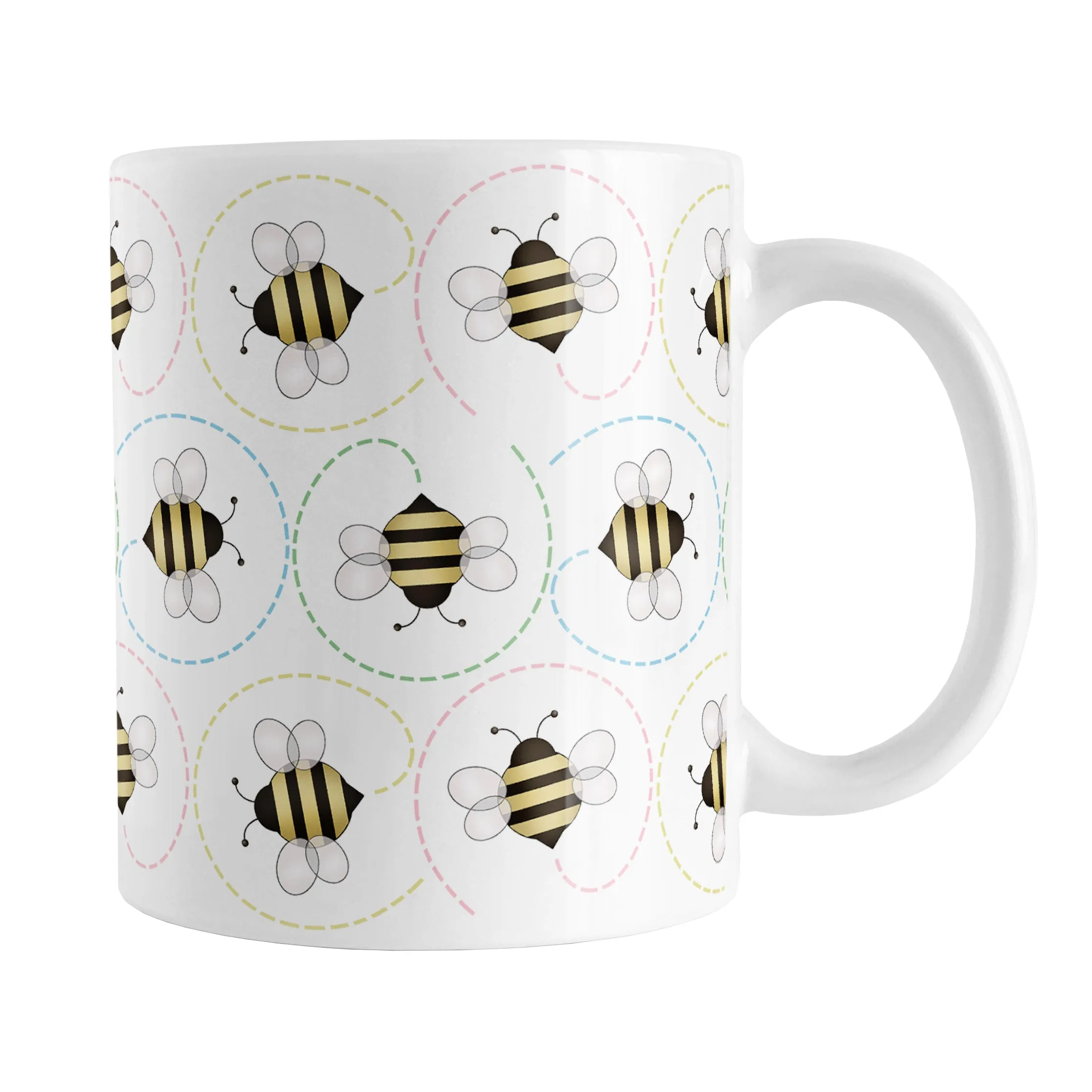 Circling Dainty Bee Pattern Mug