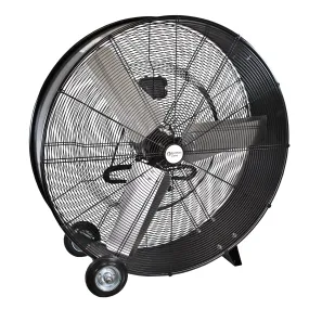 Comfort Zone 36" 2-Speed Industrial Drum Fan in Black