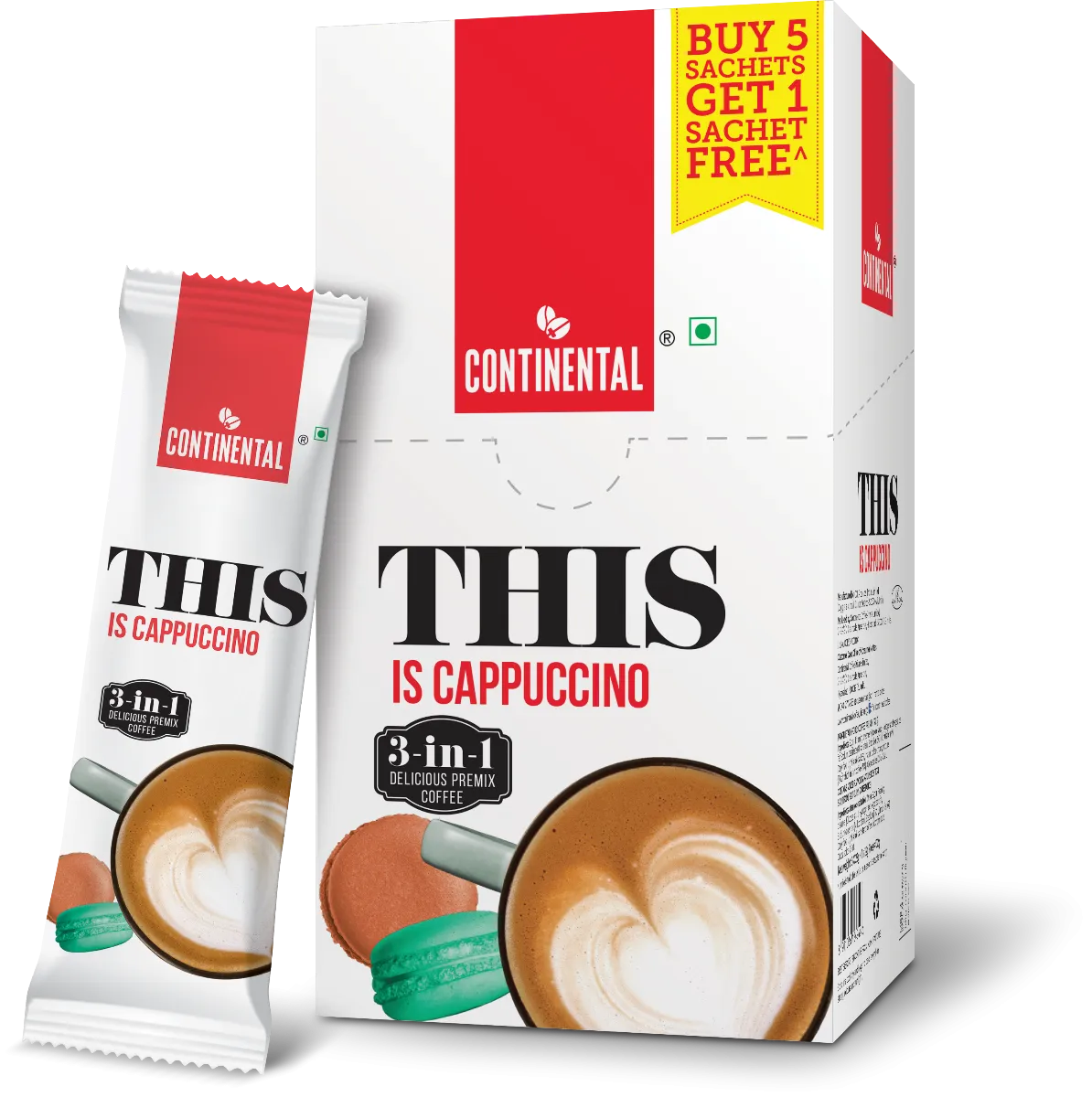 Continental Xtra Instant Coffee 200g Pouch   Continental This Cappuccino 3-in-1 Premix Coffee Powder - Single Box ( 22g*6 Sachets )