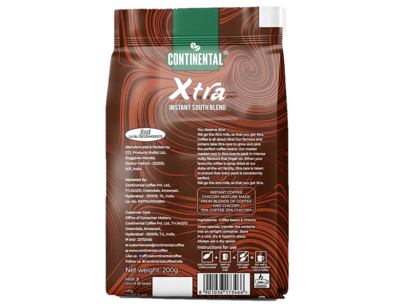 Continental Xtra Instant Coffee 200g Pouch   Continental This Cappuccino 3-in-1 Premix Coffee Powder - Single Box ( 22g*6 Sachets )