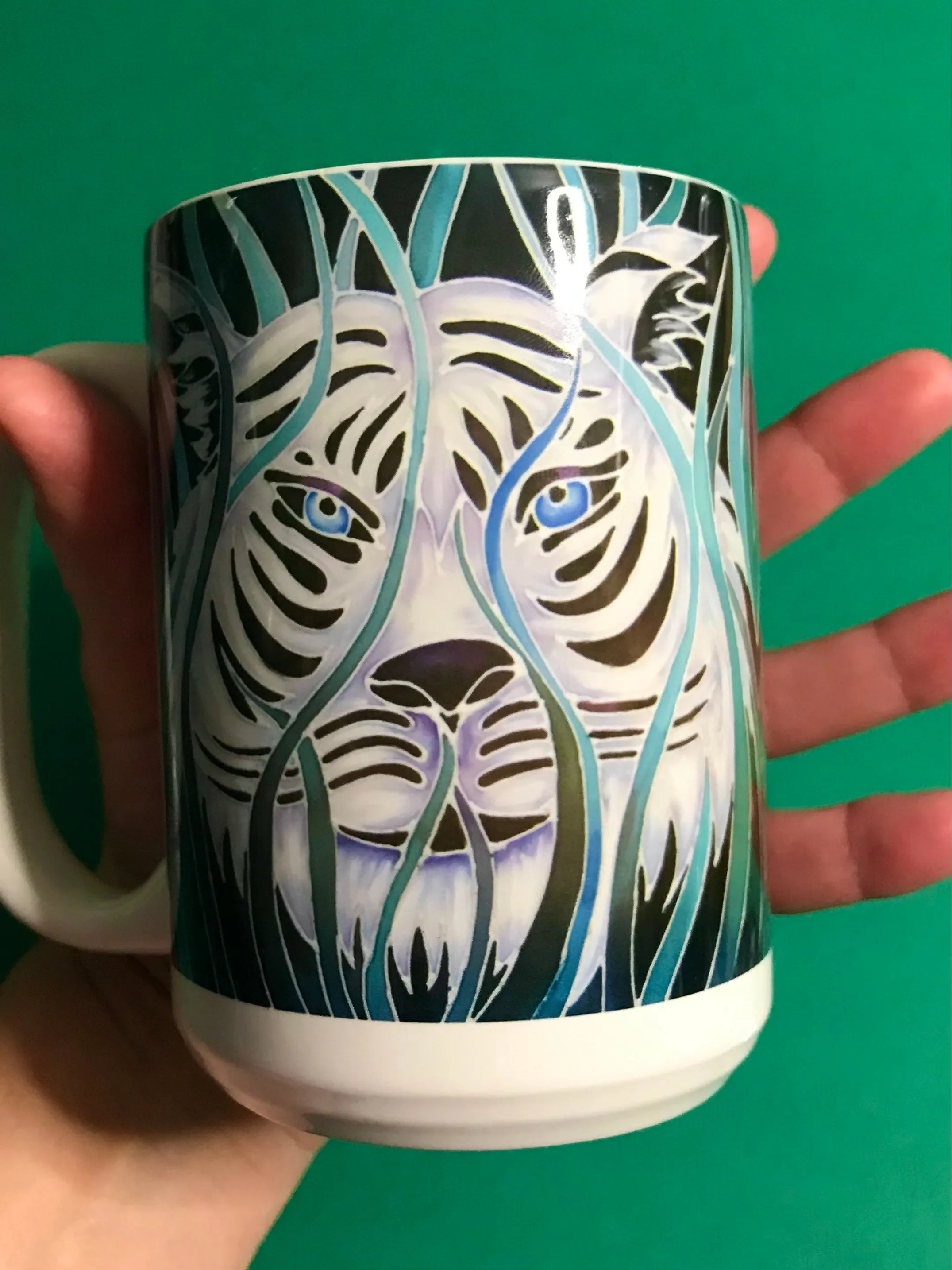 Cool White Tiger Mug and Coaster - Extra Large & Regular Mug Sizes Dolphin Lovers Mug Gift Box Set -