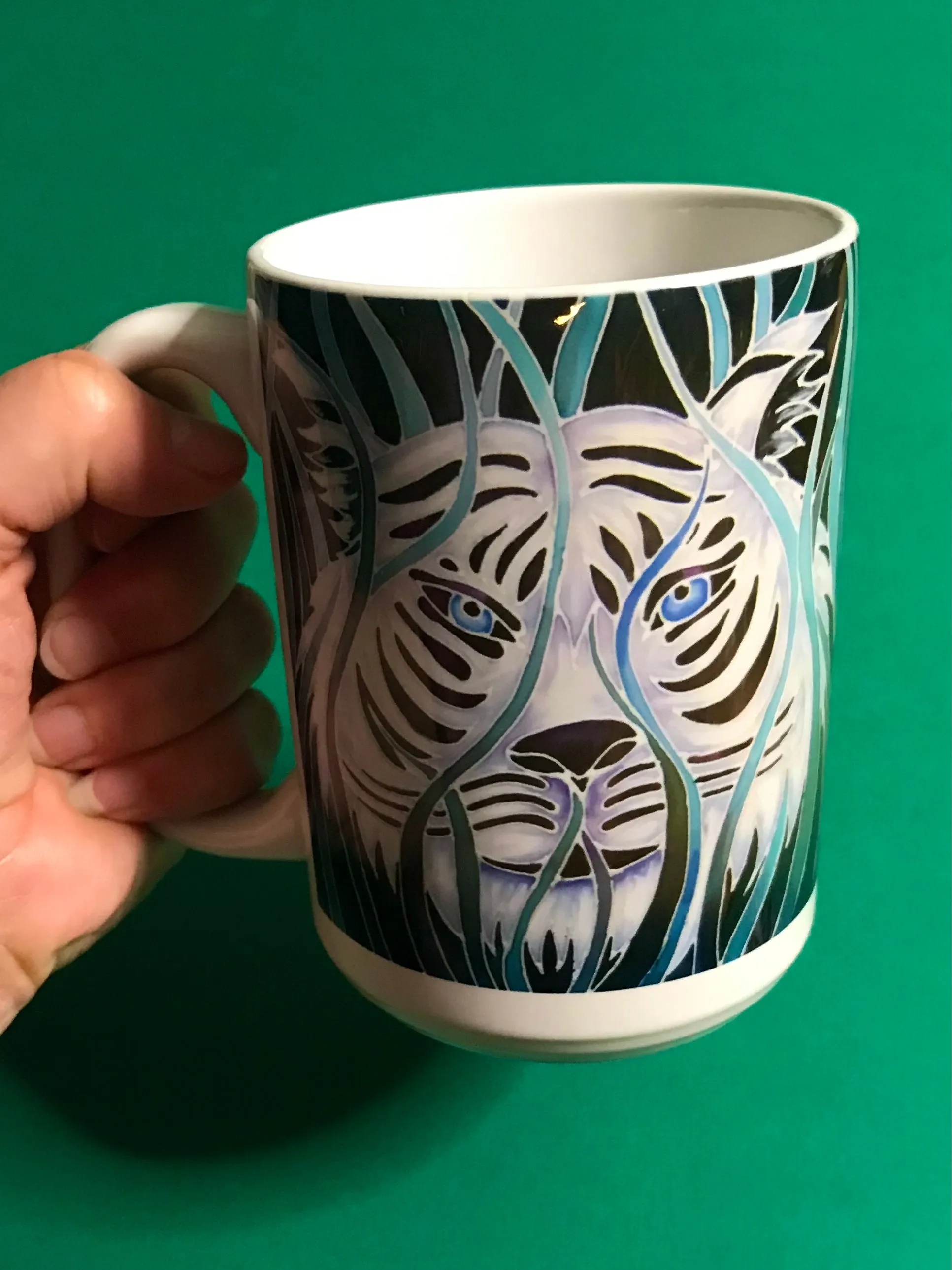 Cool White Tiger Mug and Coaster - Extra Large & Regular Mug Sizes Dolphin Lovers Mug Gift Box Set -