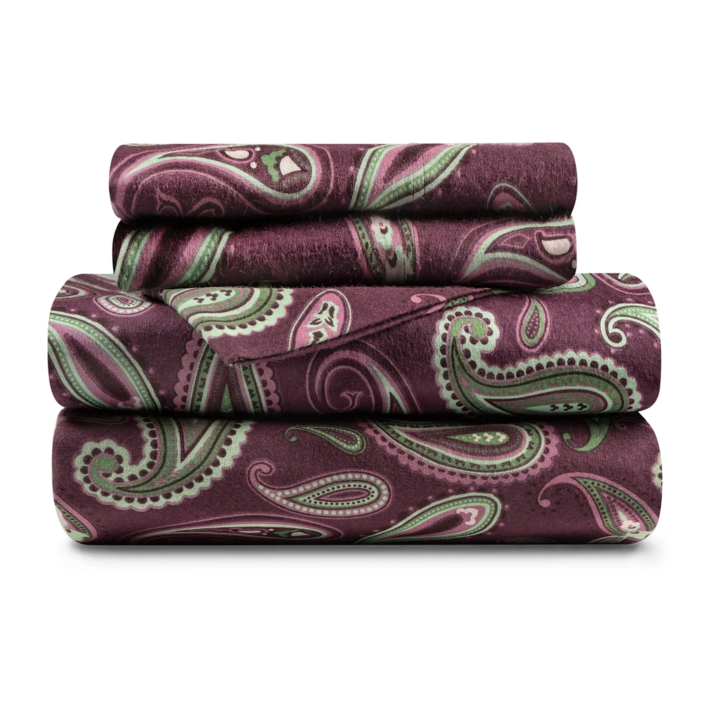 Cotton Flannel Floral Paisley Deep Pocket Bed Sheet Set