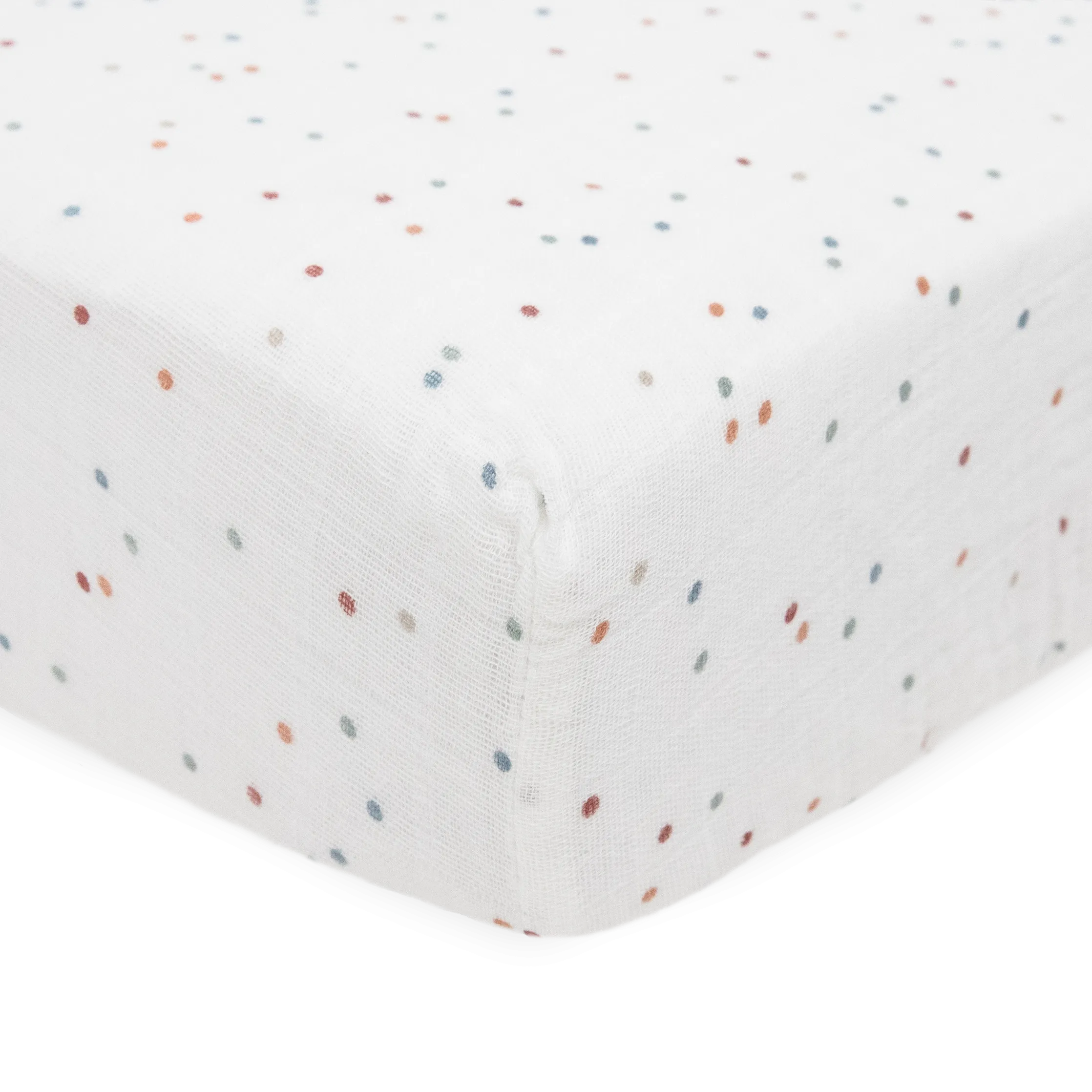 Cotton Muslin Crib Sheet - Dots