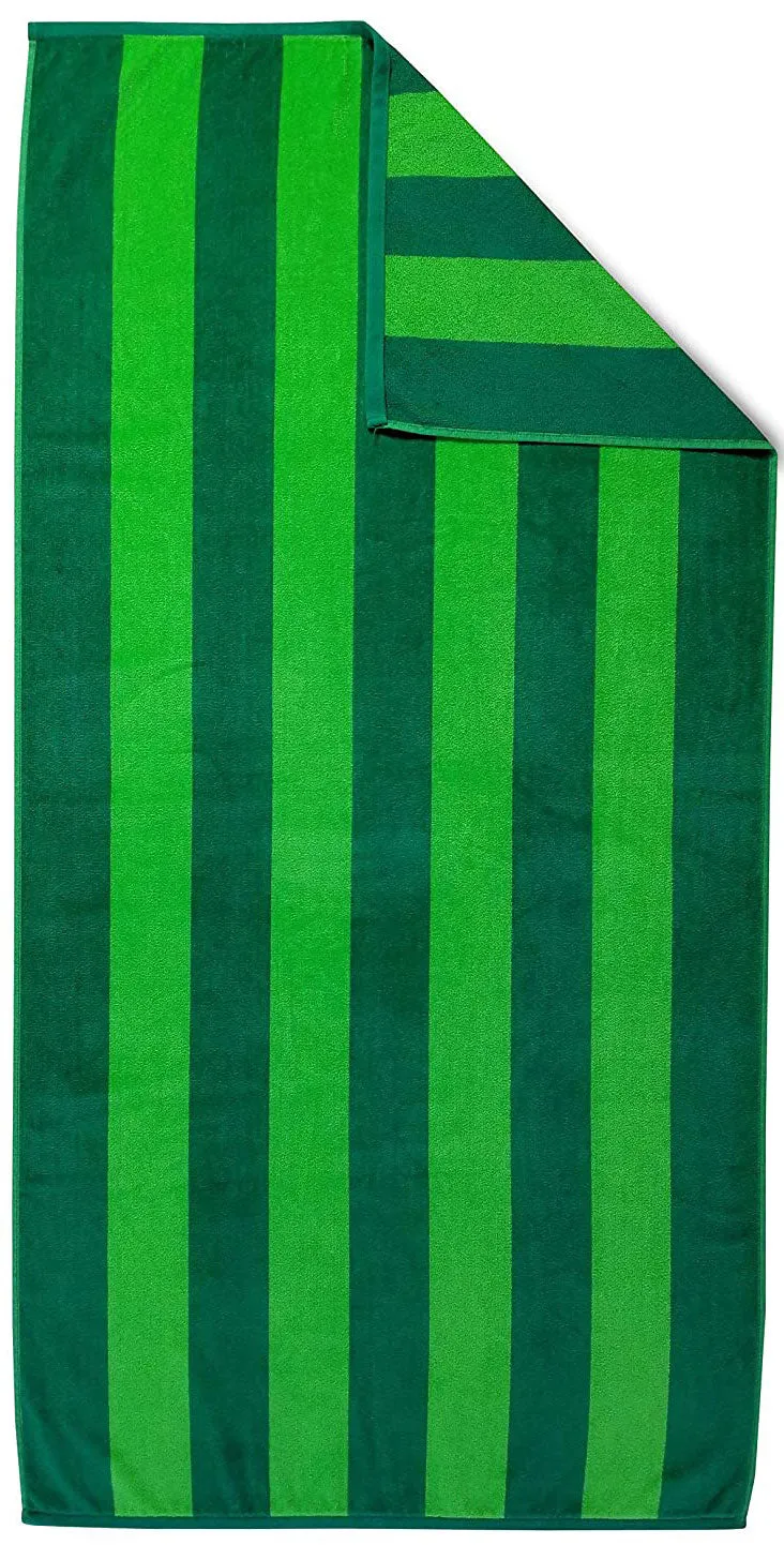 Cotton Velour Beach Towel, 2 Tone Stripes