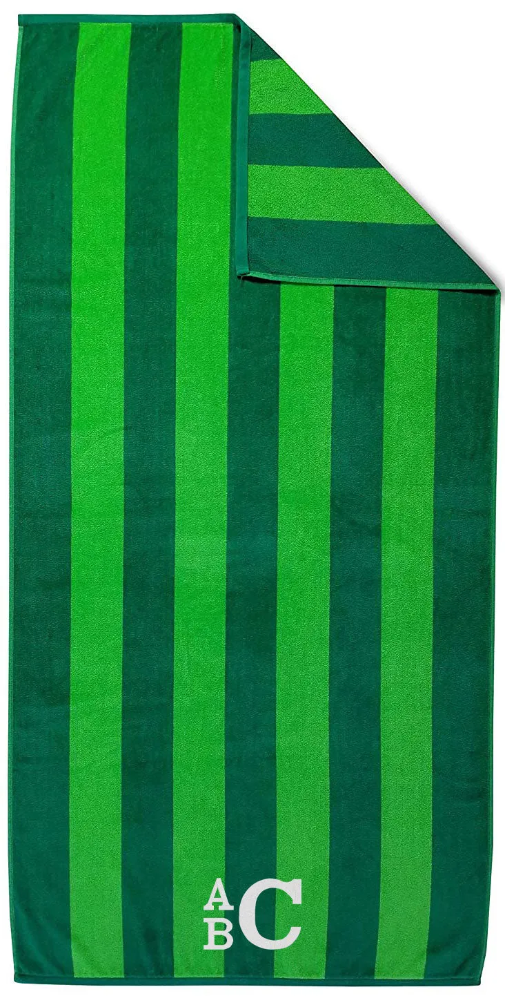 Cotton Velour Beach Towel, 2 Tone Stripes