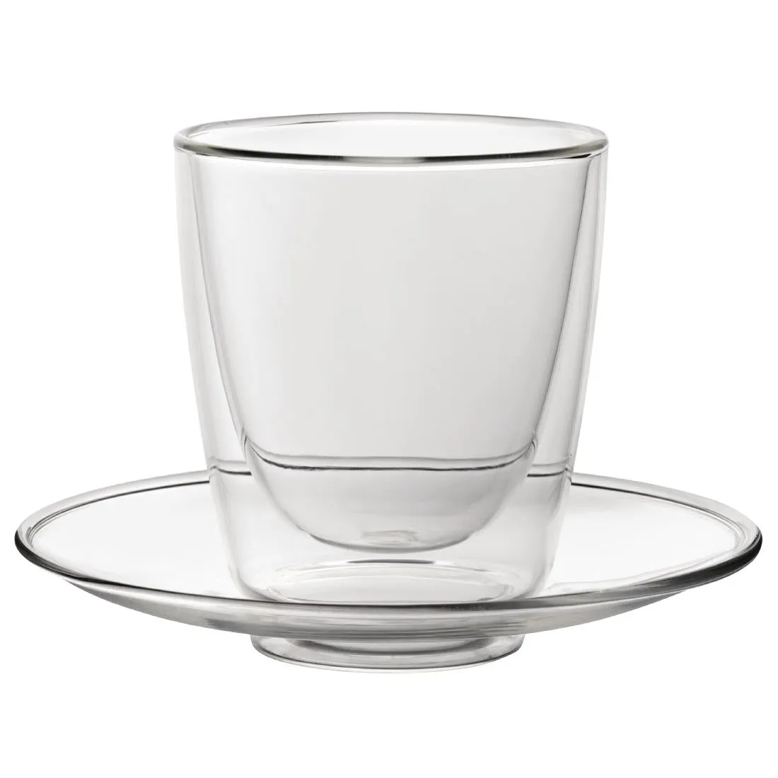 CP884 Utopia Double Walled Cappuccino Glass and Saucer 220ml (Pack of 6)