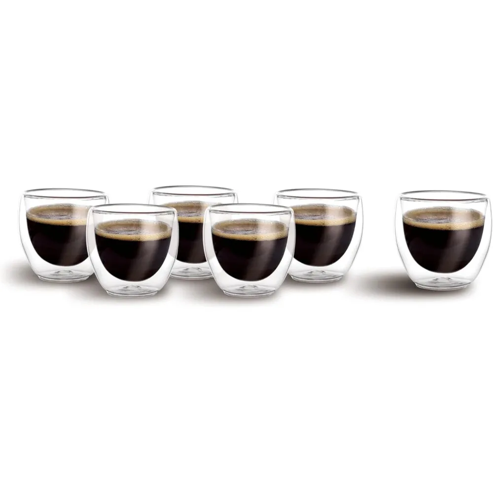 Cuisine Art Double Wall Glass Cup 6Pcs Set 80ml