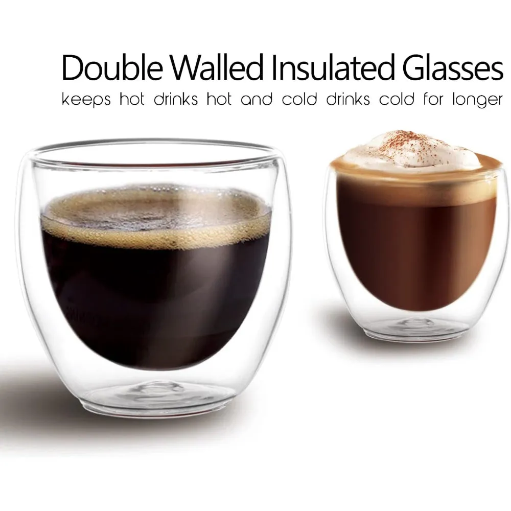 Cuisine Art Double Wall Glass Cup 6Pcs Set 80ml