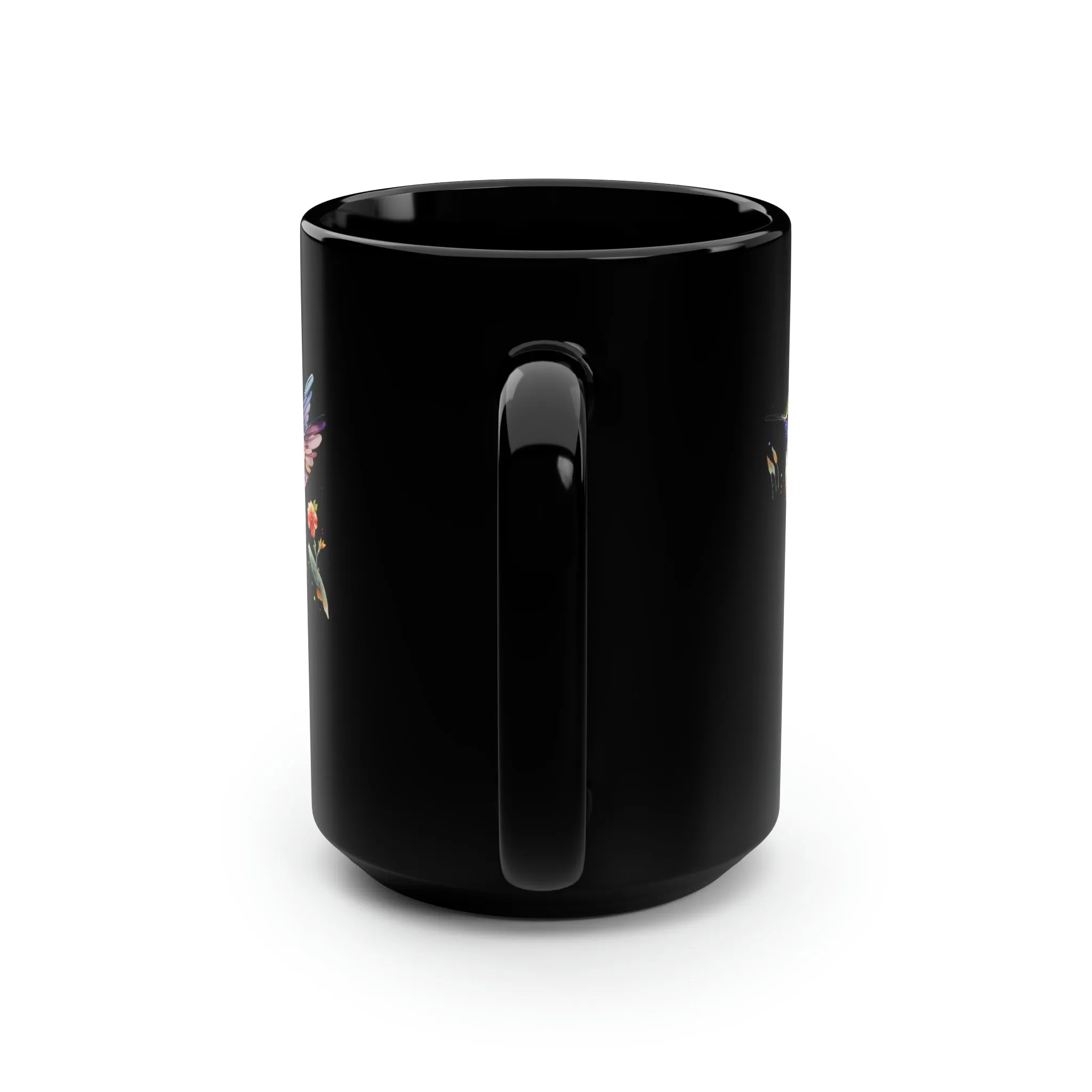 Cute Hummingbird 5 - Black Mug, 15oz