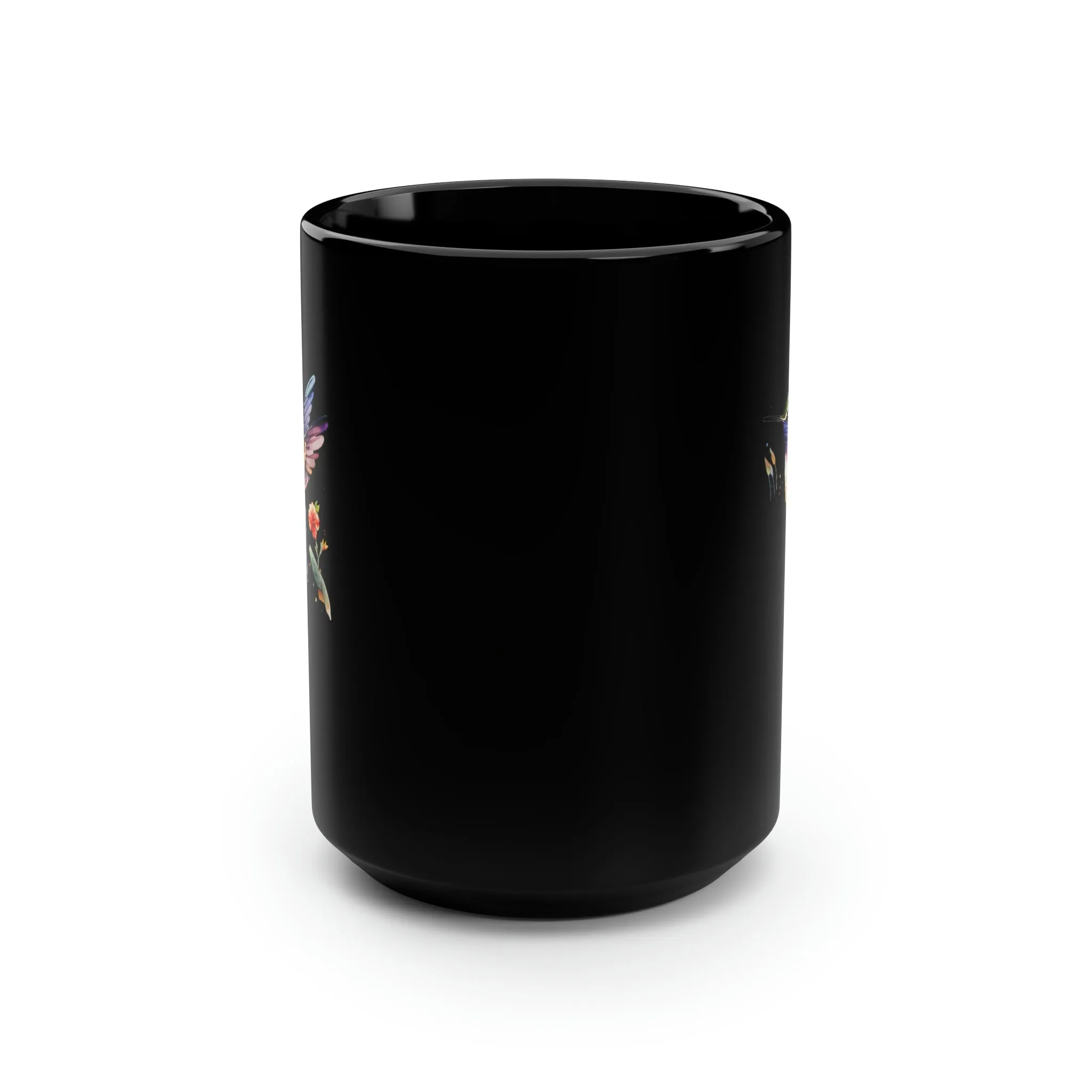 Cute Hummingbird 5 - Black Mug, 15oz