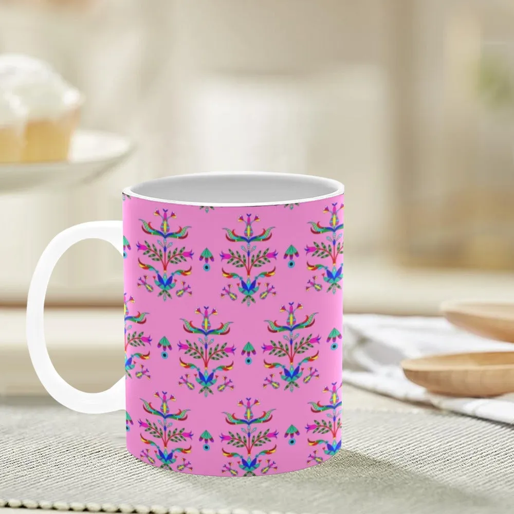 Dakota Damask Cheyenne Pink White Mug(11OZ)