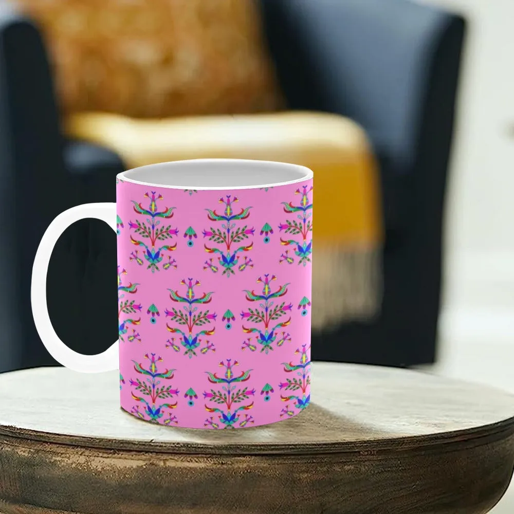 Dakota Damask Cheyenne Pink White Mug(11OZ)