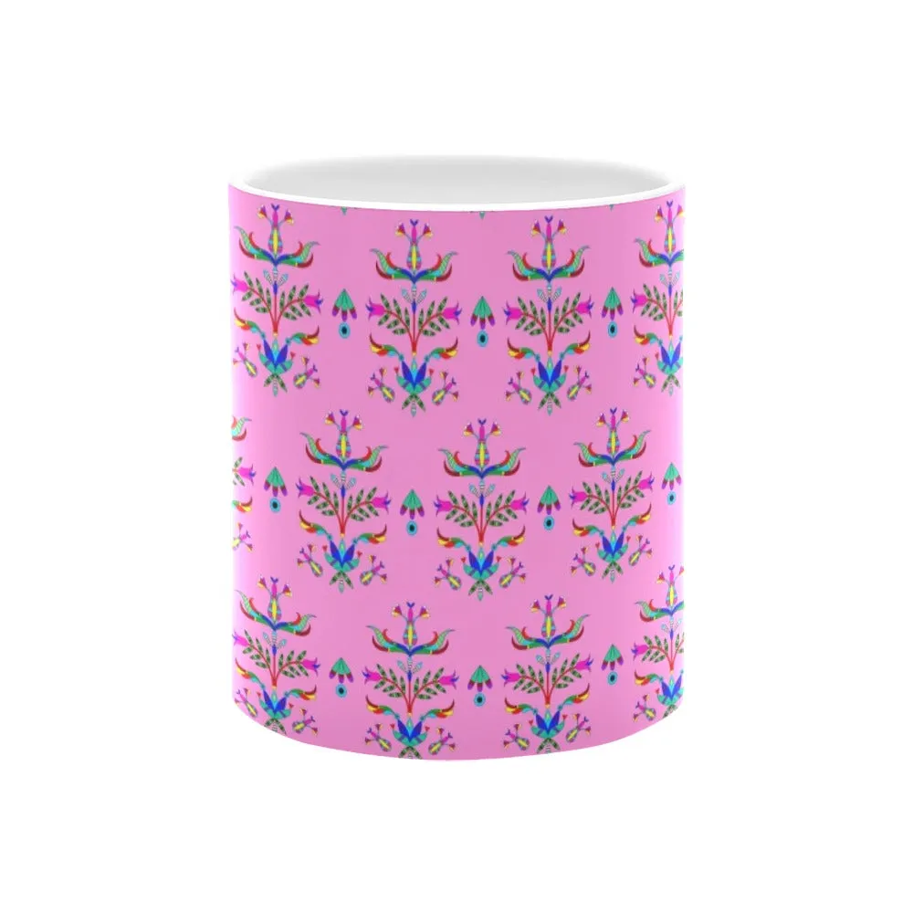 Dakota Damask Cheyenne Pink White Mug(11OZ)