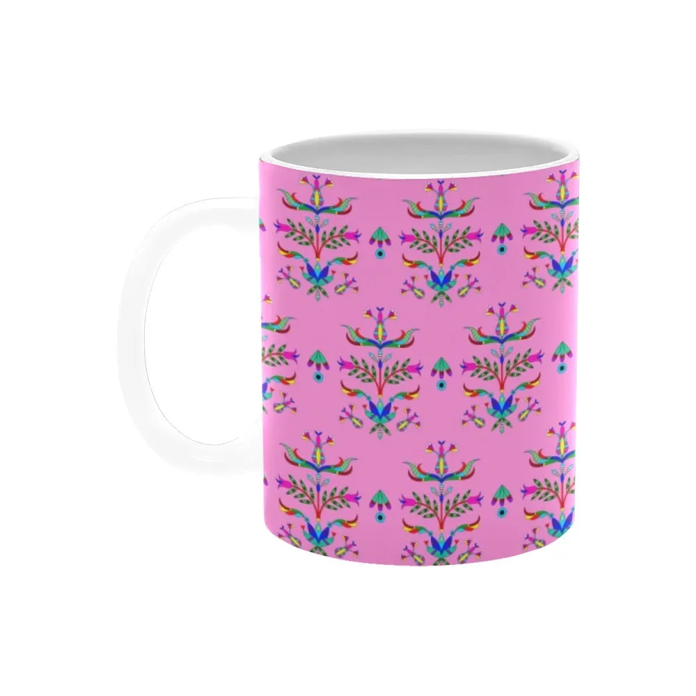 Dakota Damask Cheyenne Pink White Mug(11OZ)