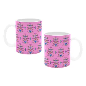 Dakota Damask Cheyenne Pink White Mug(11OZ)