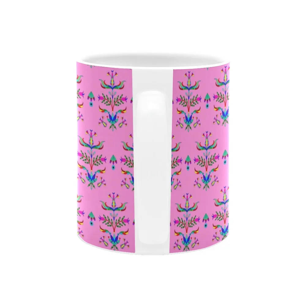 Dakota Damask Cheyenne Pink White Mug(11OZ)