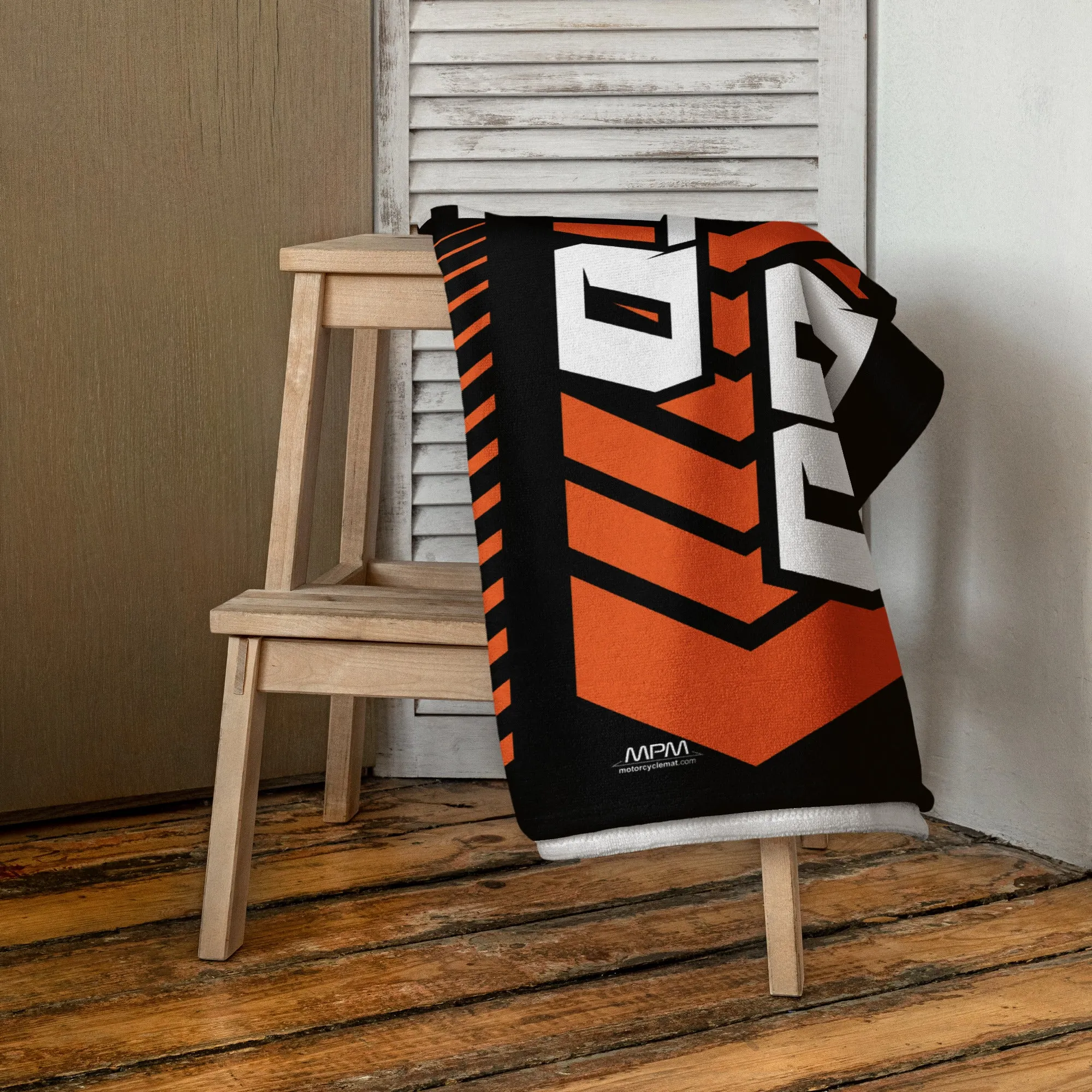 Designed Beach Towel Inspired by KTM Style Let's Go To Race Orange Color Motorcycle Model - MM9212