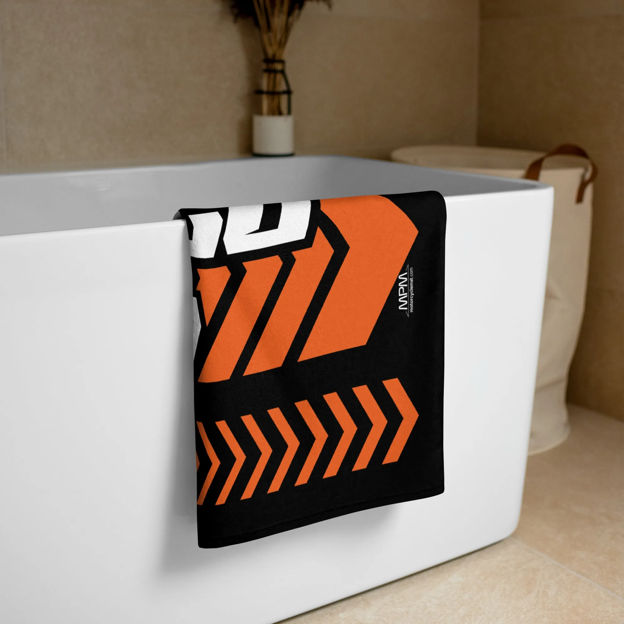 Designed Beach Towel Inspired by KTM Style Let's Go To Race Orange Color Motorcycle Model - MM9212