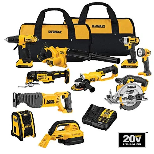 *DEWALT 20V MAX Power Tool Combo Kit, 10-Tool Cordless Power Tool Set with 2 Batteries and Charger (DCK1020D2)