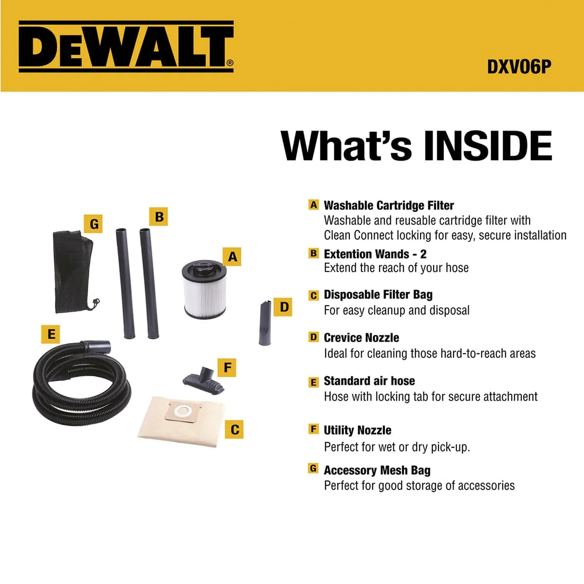 DEWALT 6 Gallon 4 HP Wet/Dry Vac