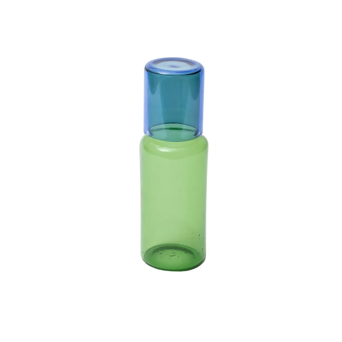 Duo Tone Glass Carafe And Glass - Green/Blue