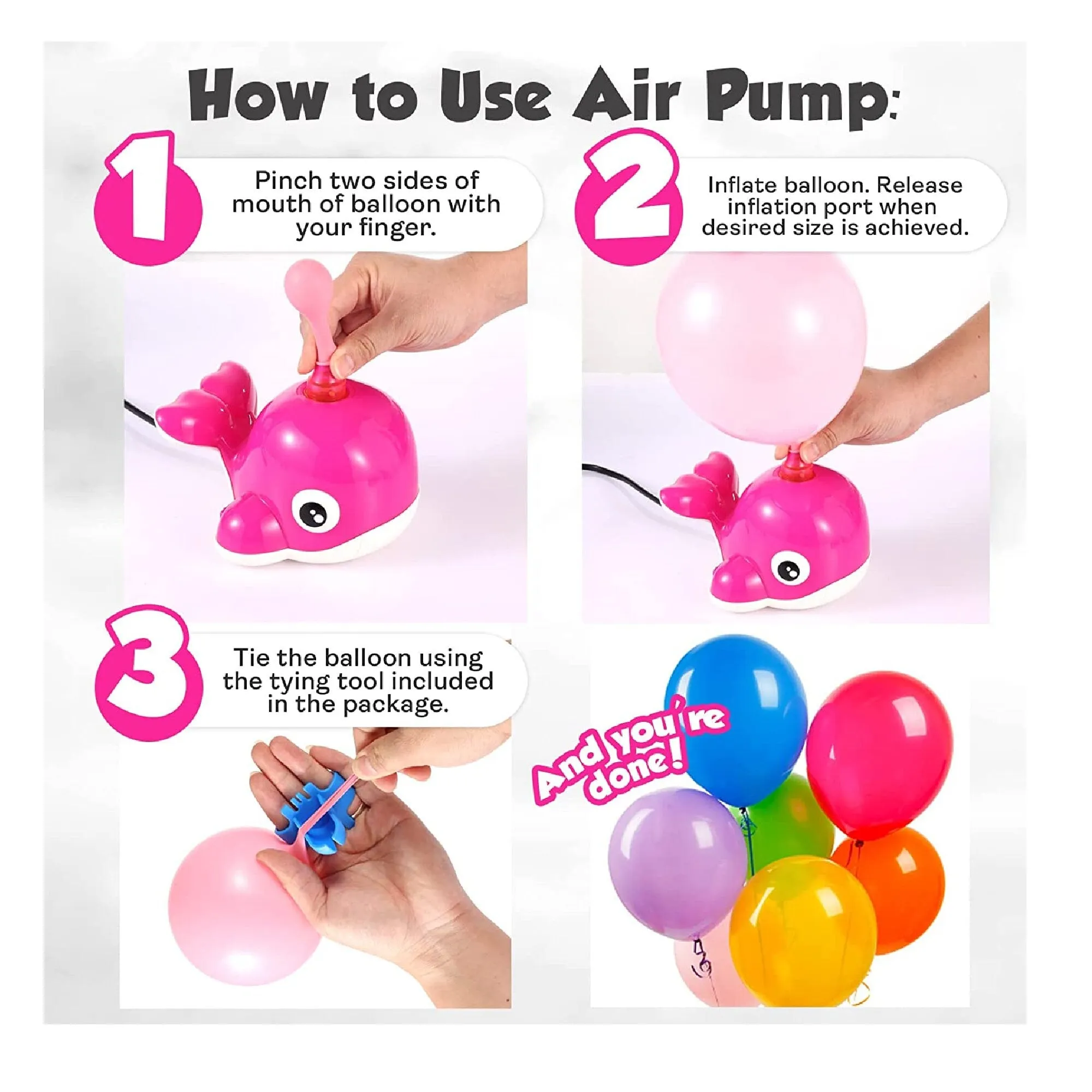 Electric Balloon Pump | Air Balloon Blower | with vacuum pump function | Portable Air Inflator Pump