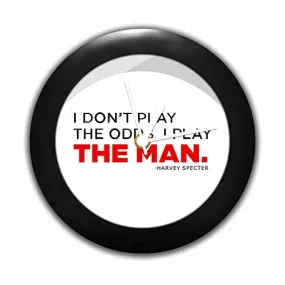 Epic Stuff - Suits- Play The Man Design Plastic Round Table Clock (Without Numbering) - Best Gifts for Suits Fans/Suits Fandom/Best Accessories for Home and Office Decor