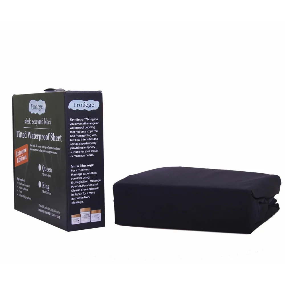 Eroticgel Black Waterproof Fitted Sheet Extreme Edition - Queen