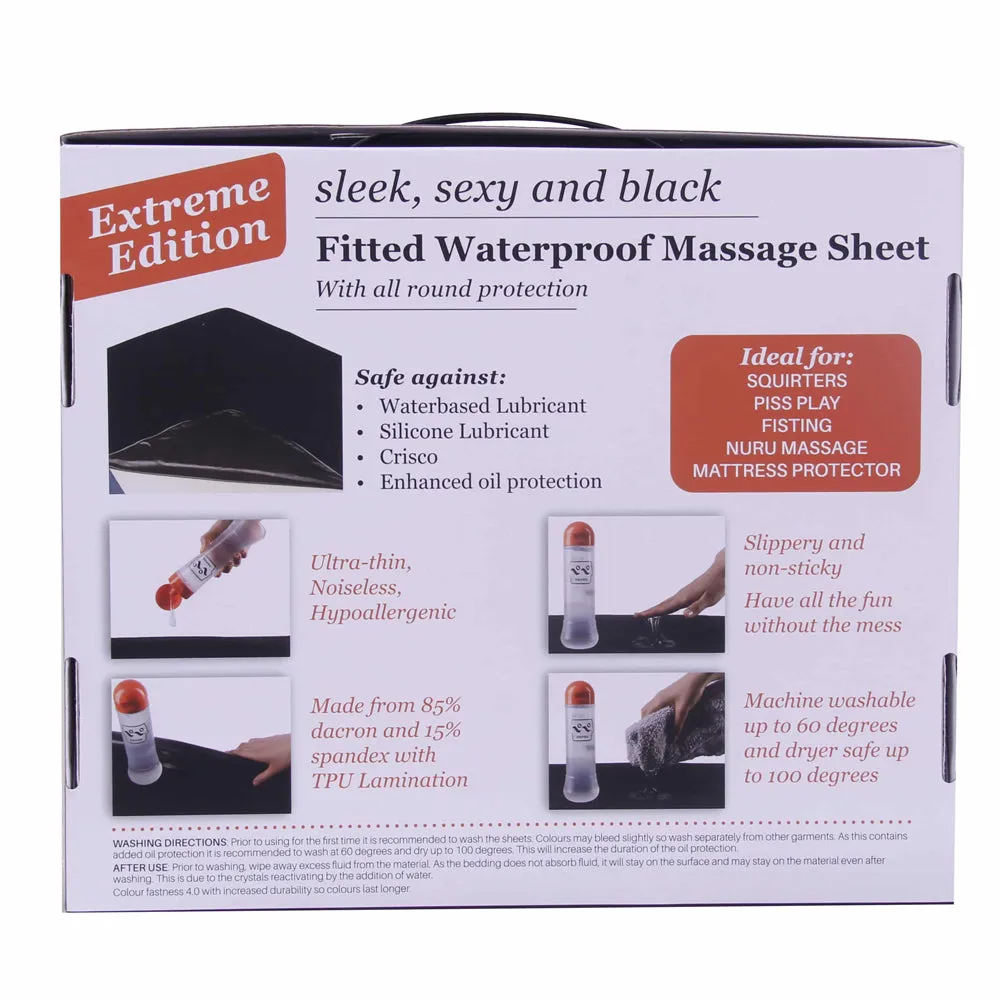 Eroticgel Black Waterproof Fitted Sheet Extreme Edition - Queen