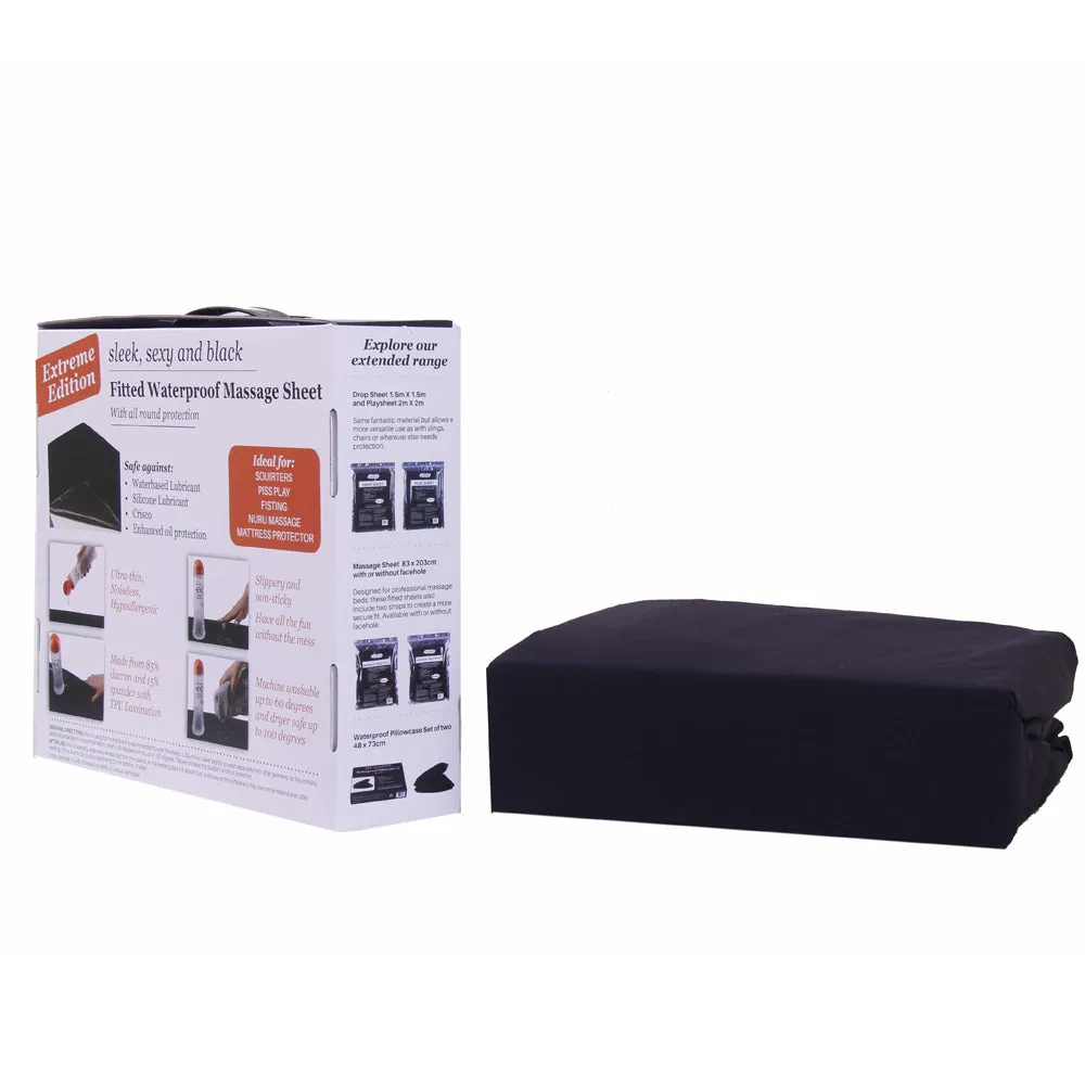 Eroticgel Black Waterproof Fitted Sheet Extreme Edition - Queen