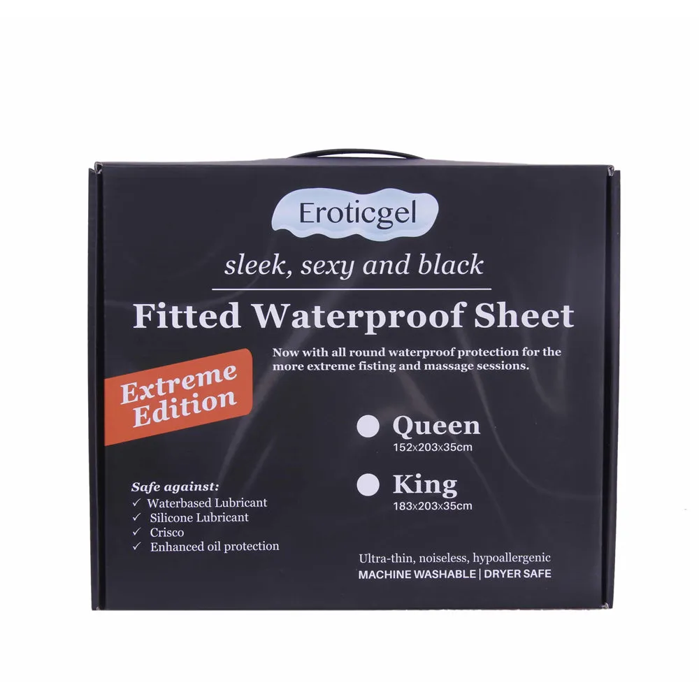 Eroticgel Black Waterproof Fitted Sheet Extreme Edition - Queen