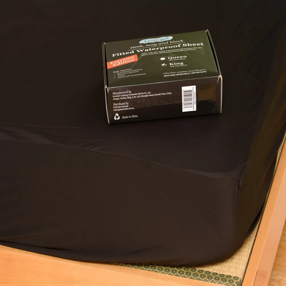 Eroticgel Black Waterproof Fitted Sheet Extreme Edition - Queen