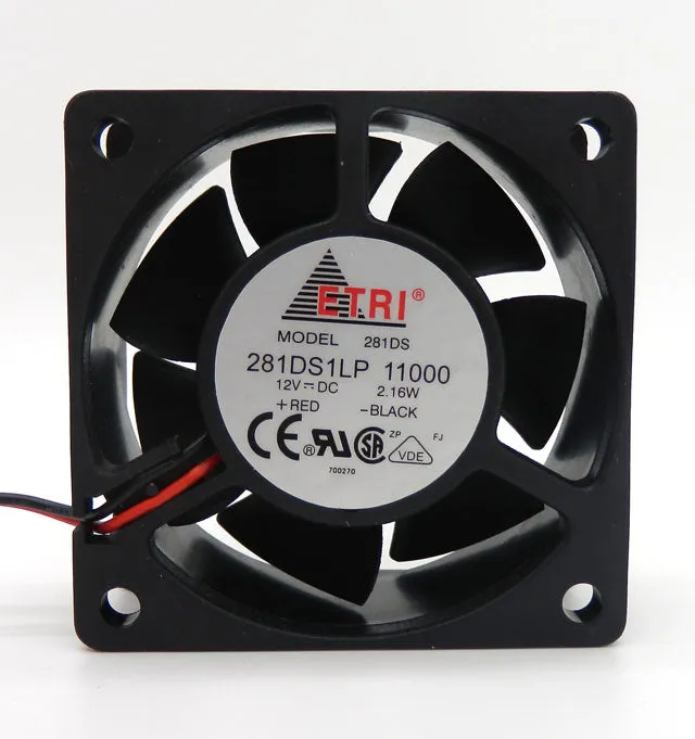 ETRI / Rosenberger 5000 RPM DC Axial Fan 60mm x 60mm x 25mm 281DS 281DS-1LP11-000