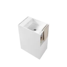 Fedra Corian Pedestal Sink with Towel Holder