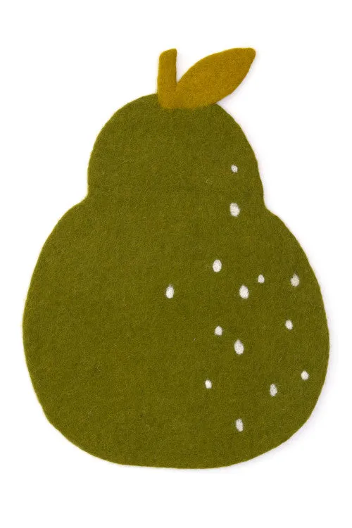 Felted Pear Mat